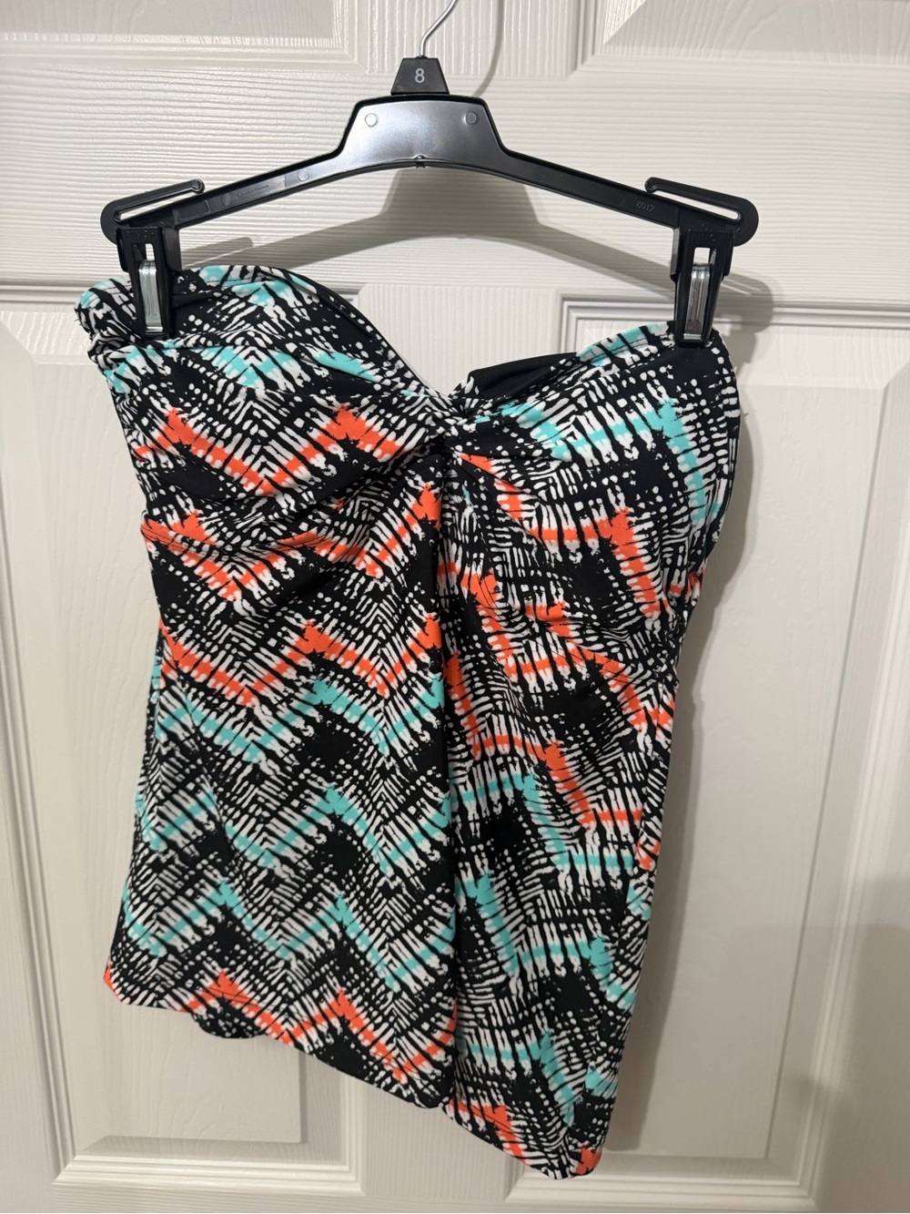 Converse Black Swimdress with Teal and Coral Zigzag Print